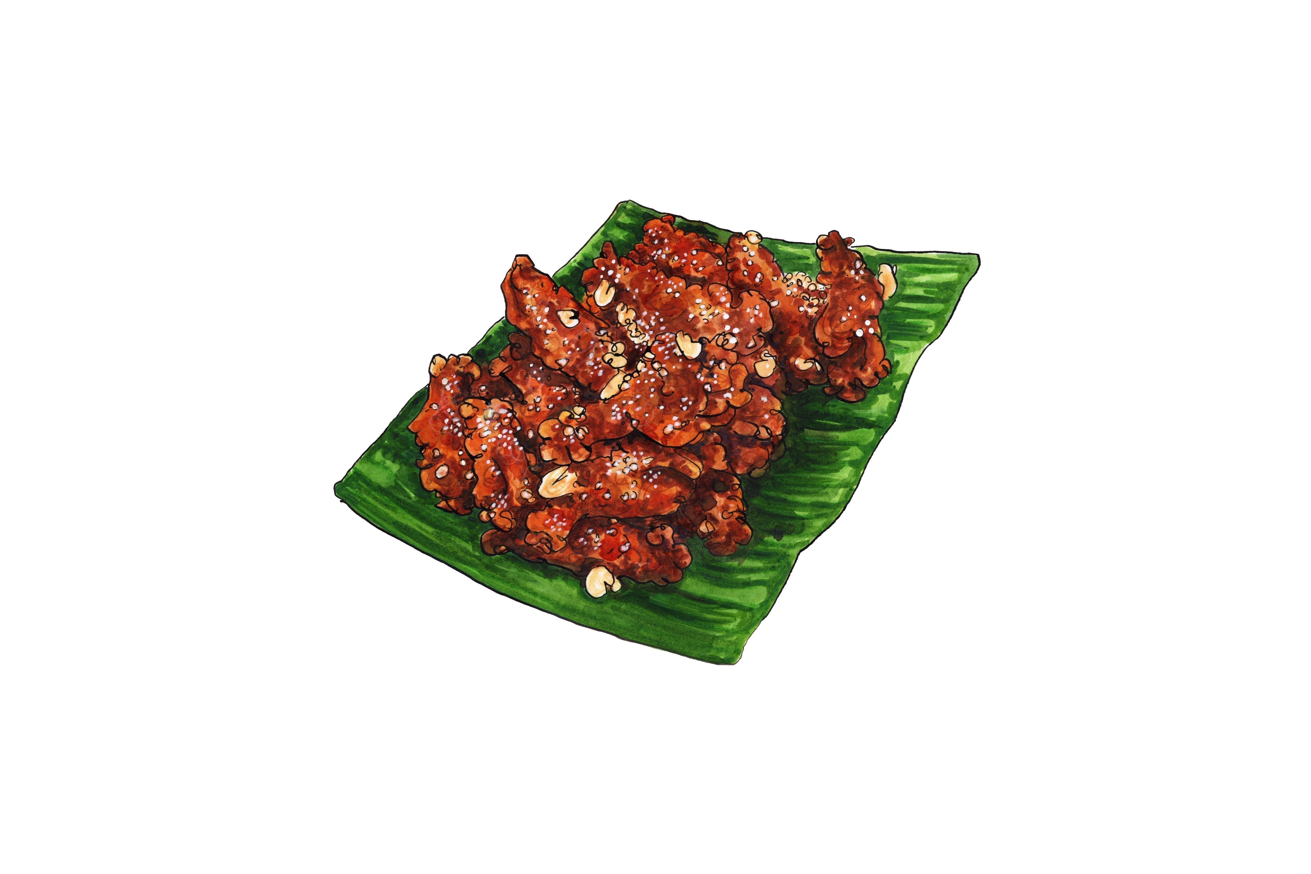 Banana ketchup-glazed wings
 &ndash; Blasta Books