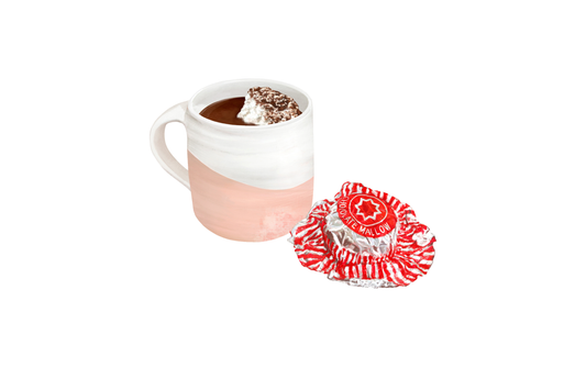 Hot chocolate with Tunnock's Tea Cake